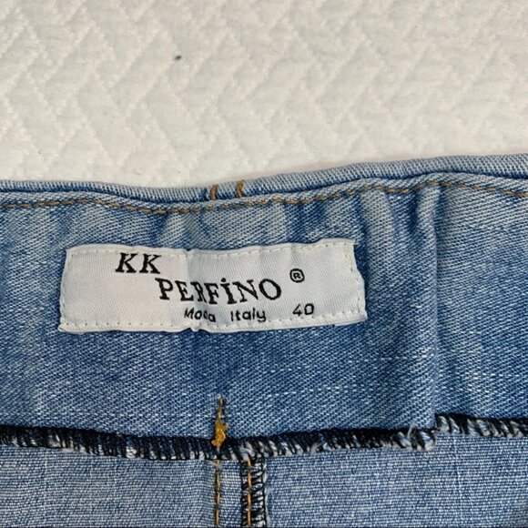 Vintage🌺kk Perfino Denim Jean Pencil Knee Length Skirt Size XS - Picture 7 of 10